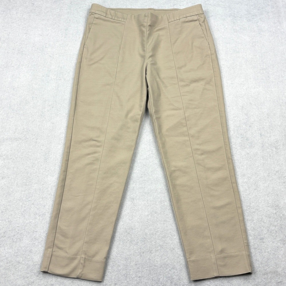 JJill Womens 10 Petite Khaki Tan Essential Slim Ankle Stretch Pull On Pants 10P